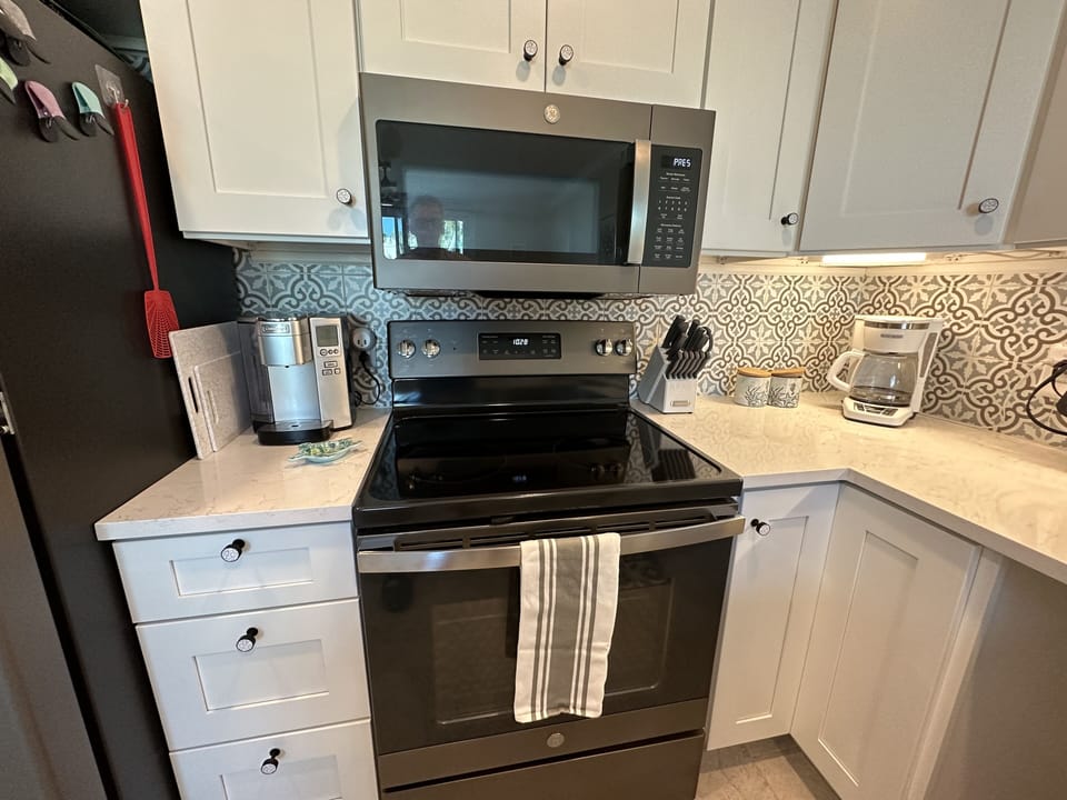 Want to stay in and cook - then our stove and Microwave has you covered
