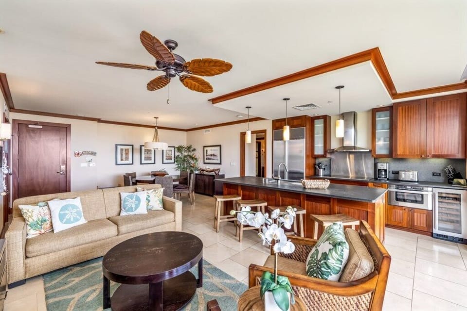 Living room and kitchen
