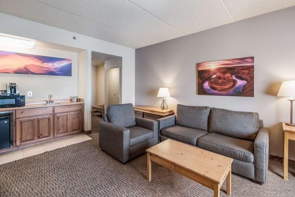 Sip coffee and snack anytime with convenient in-room kitchenette.