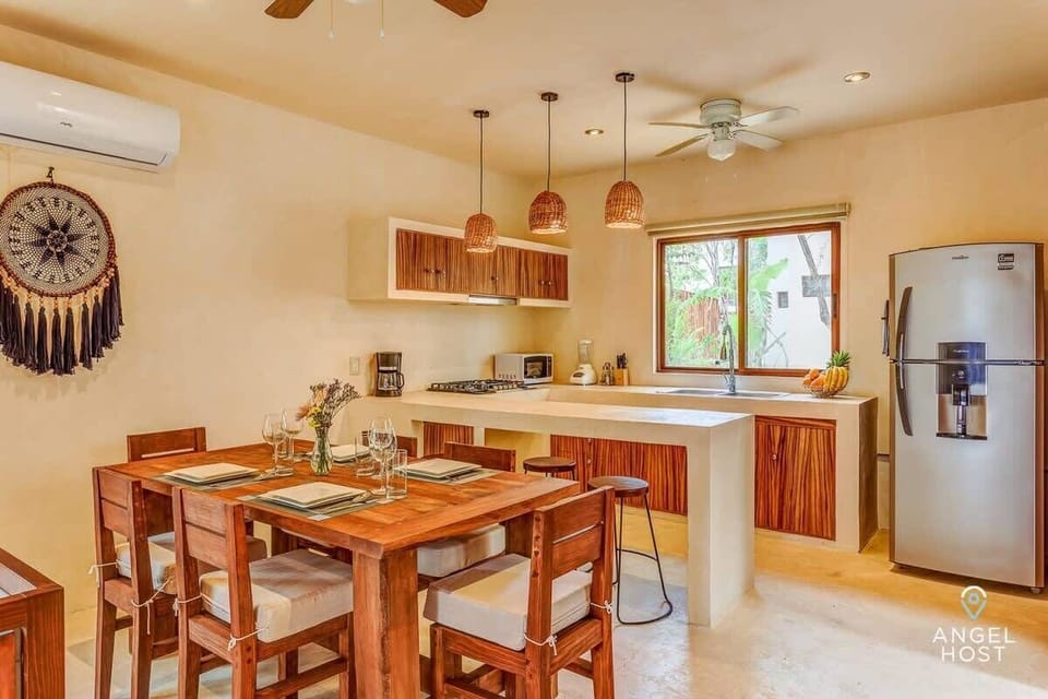 A fully-equipped kitchen for preparing meals in the comfort of home