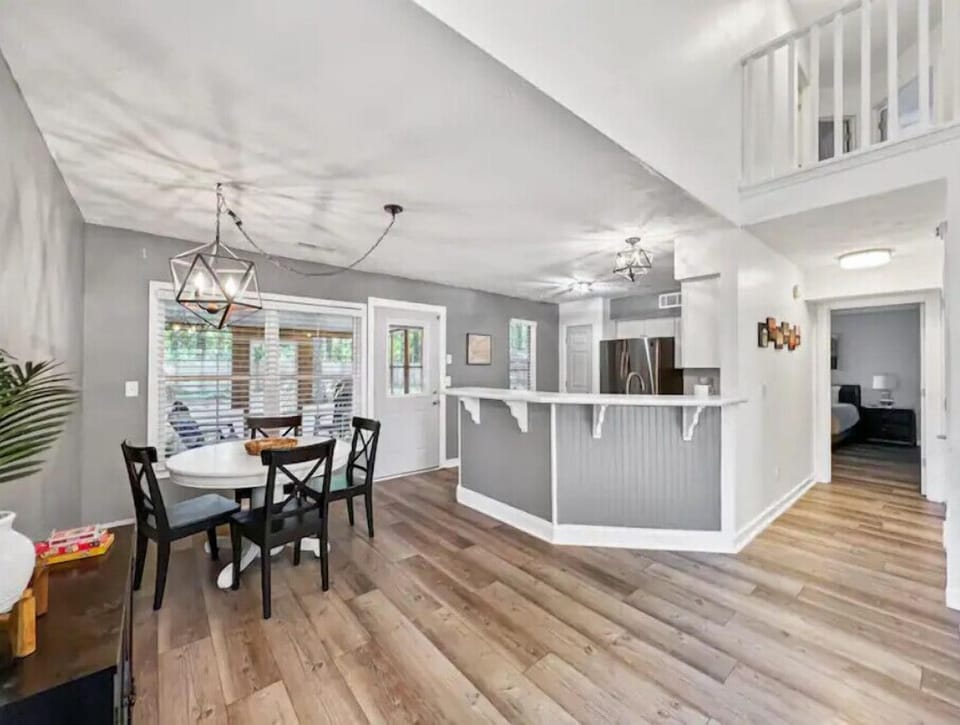 View of dining area and kitchen