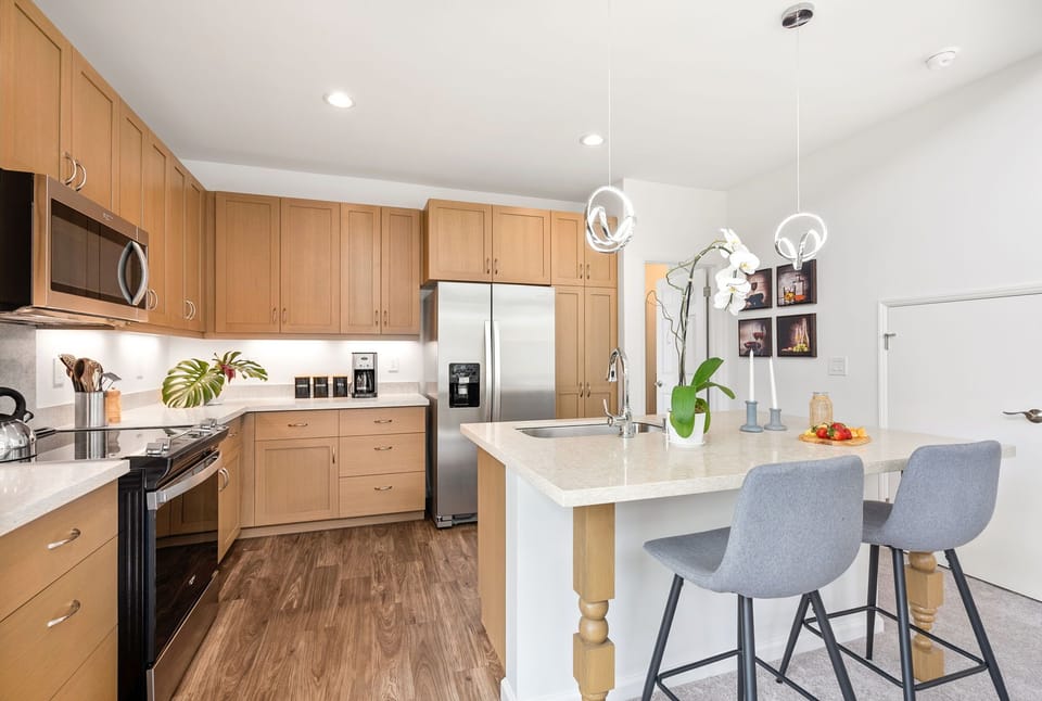 Convenient kitchen makes at-home meals and snacks a breeze.