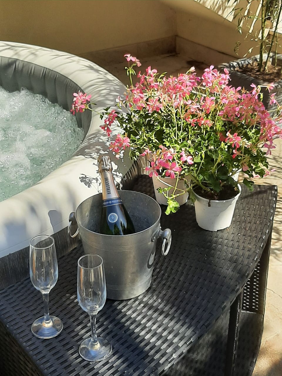 Outdoor spa tub