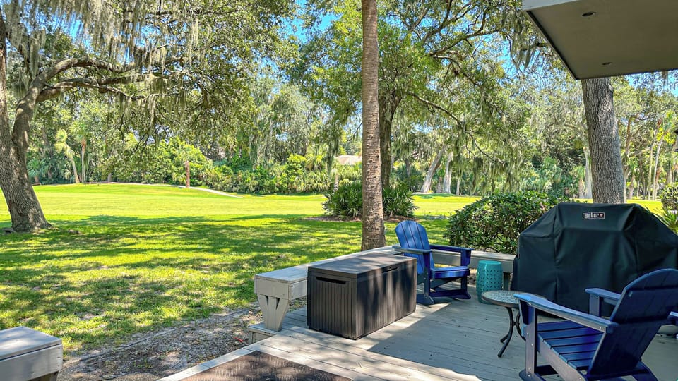 Patio with Golf Views and Steps to Pool