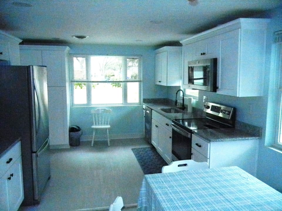 Open concept from living room to kitchen