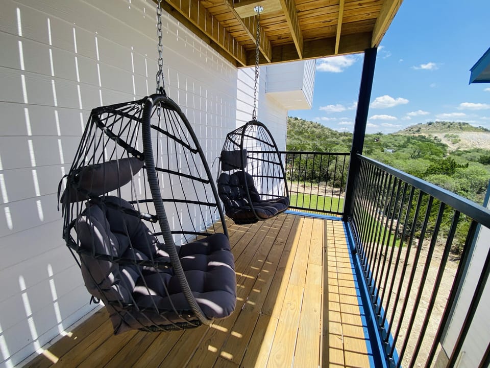 Swings on the 1st and 2nd story decks