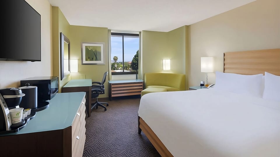 Start mornings easy with in-room coffee and entertainment ready.