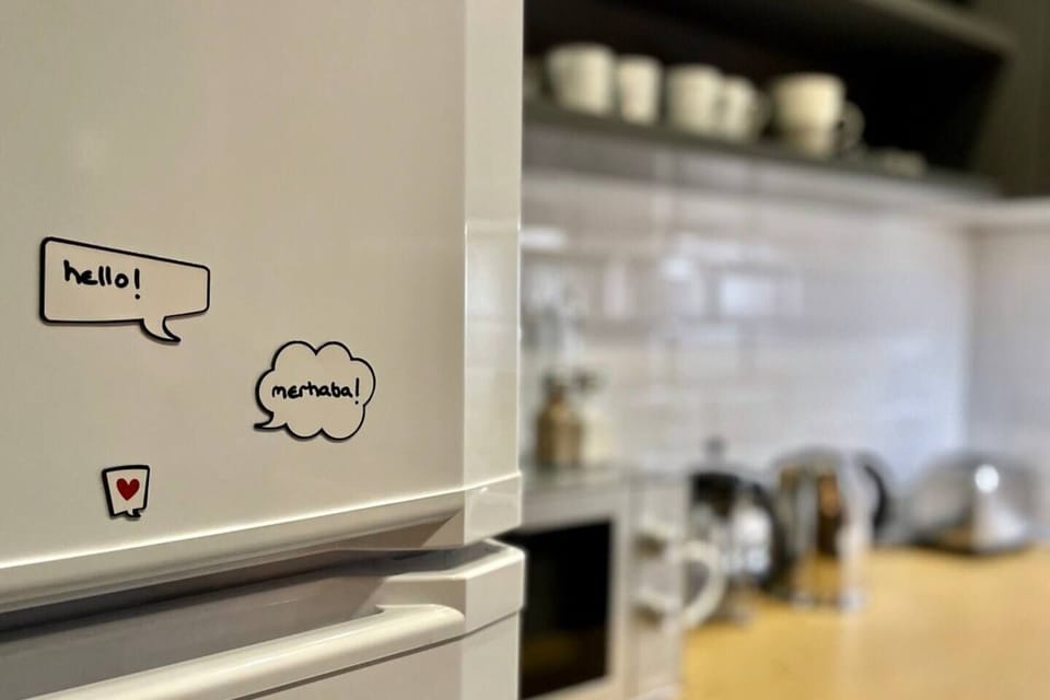 A brand new, large fridge-freezer is all yours.