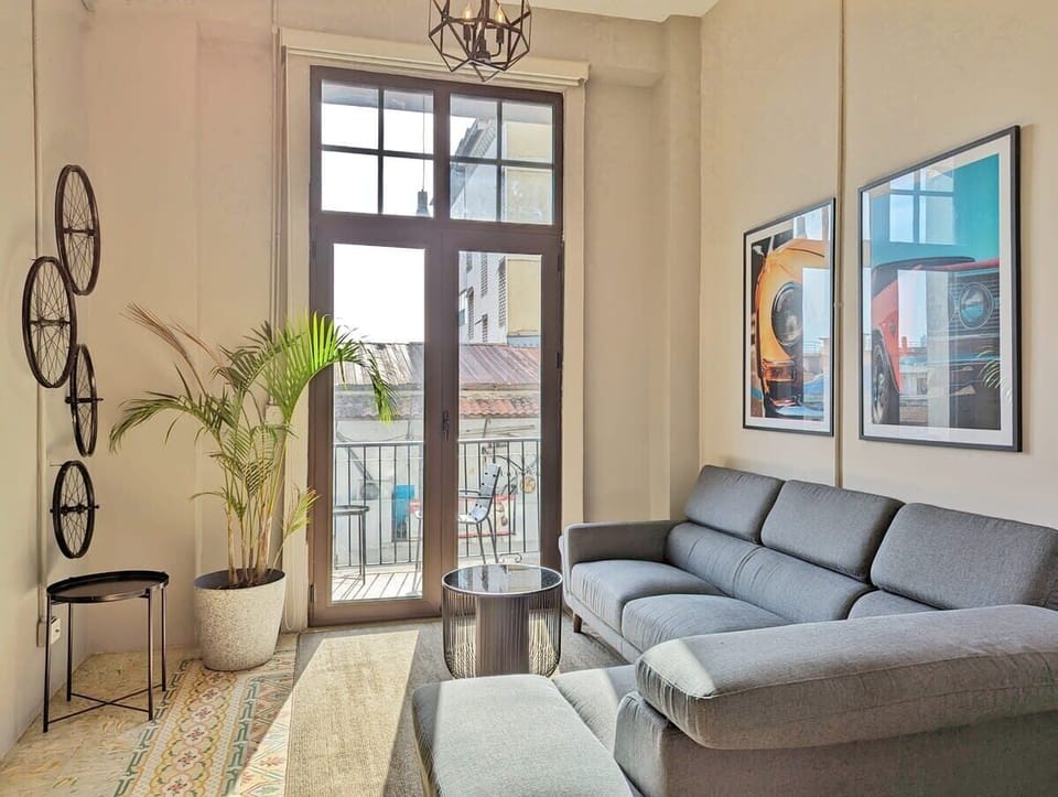 Living room with private balcony