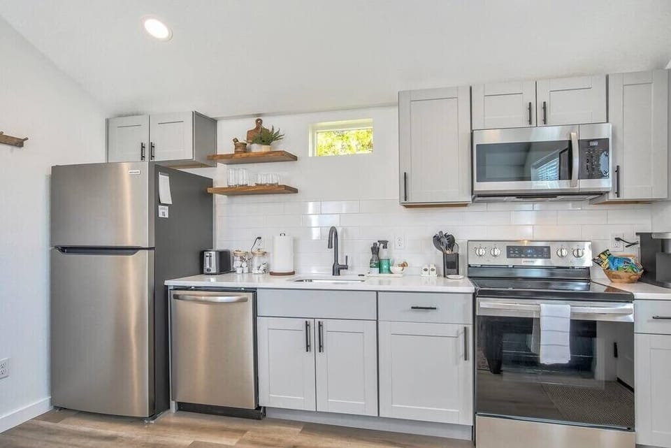 Whip up a delicious meal in our fully equipped kitchen, perfect for cooking and entertaining.
