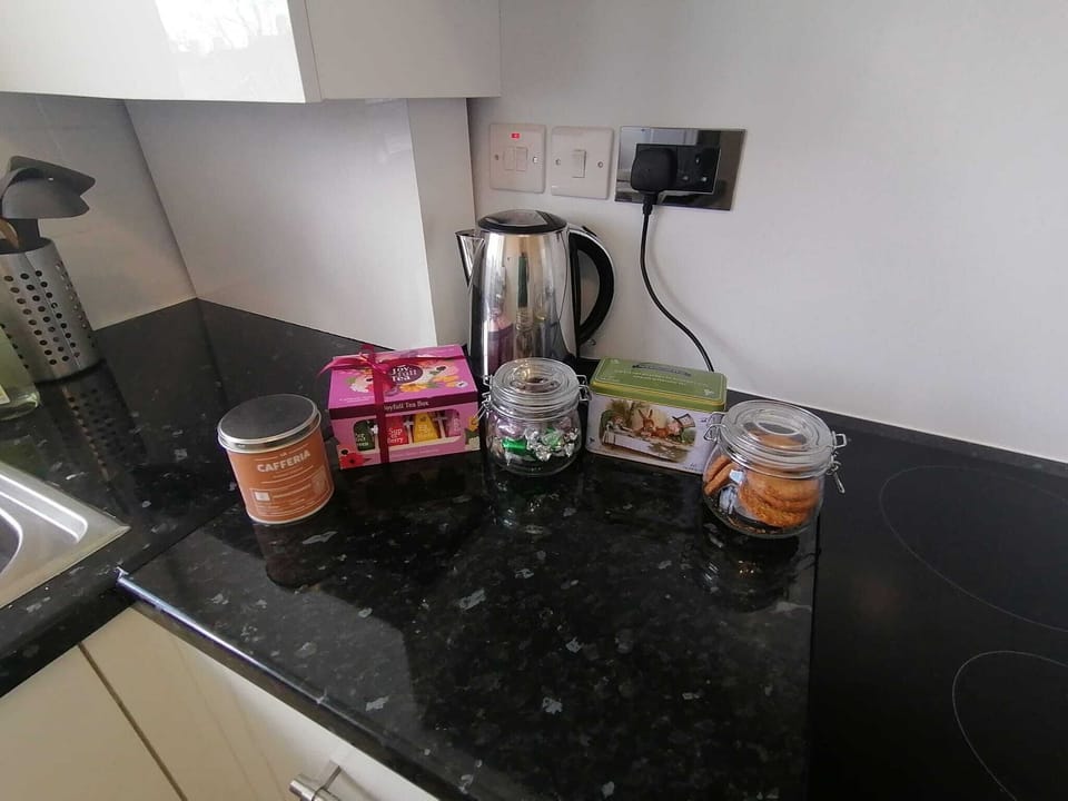 Kitchen tea, coffee, biscuits and sweets