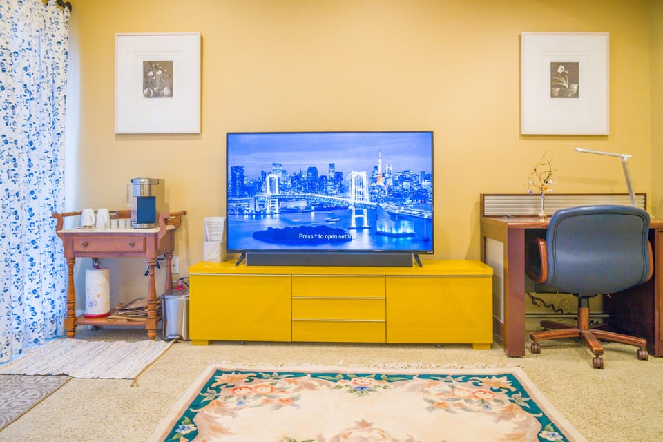 Smart TV with Roku box and surrounding sound