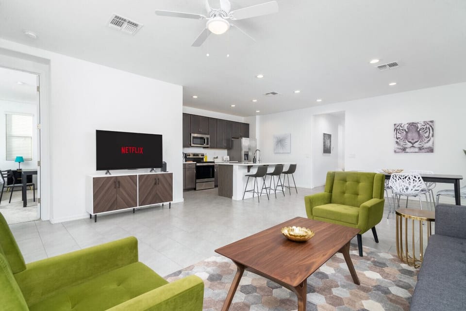 Watch your favorite show on the large smart TV.