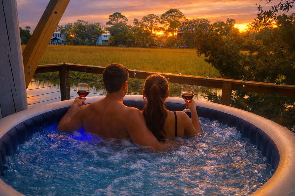 Outdoor spa tub