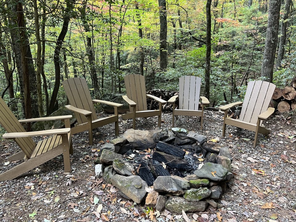 Chairs around fire pit