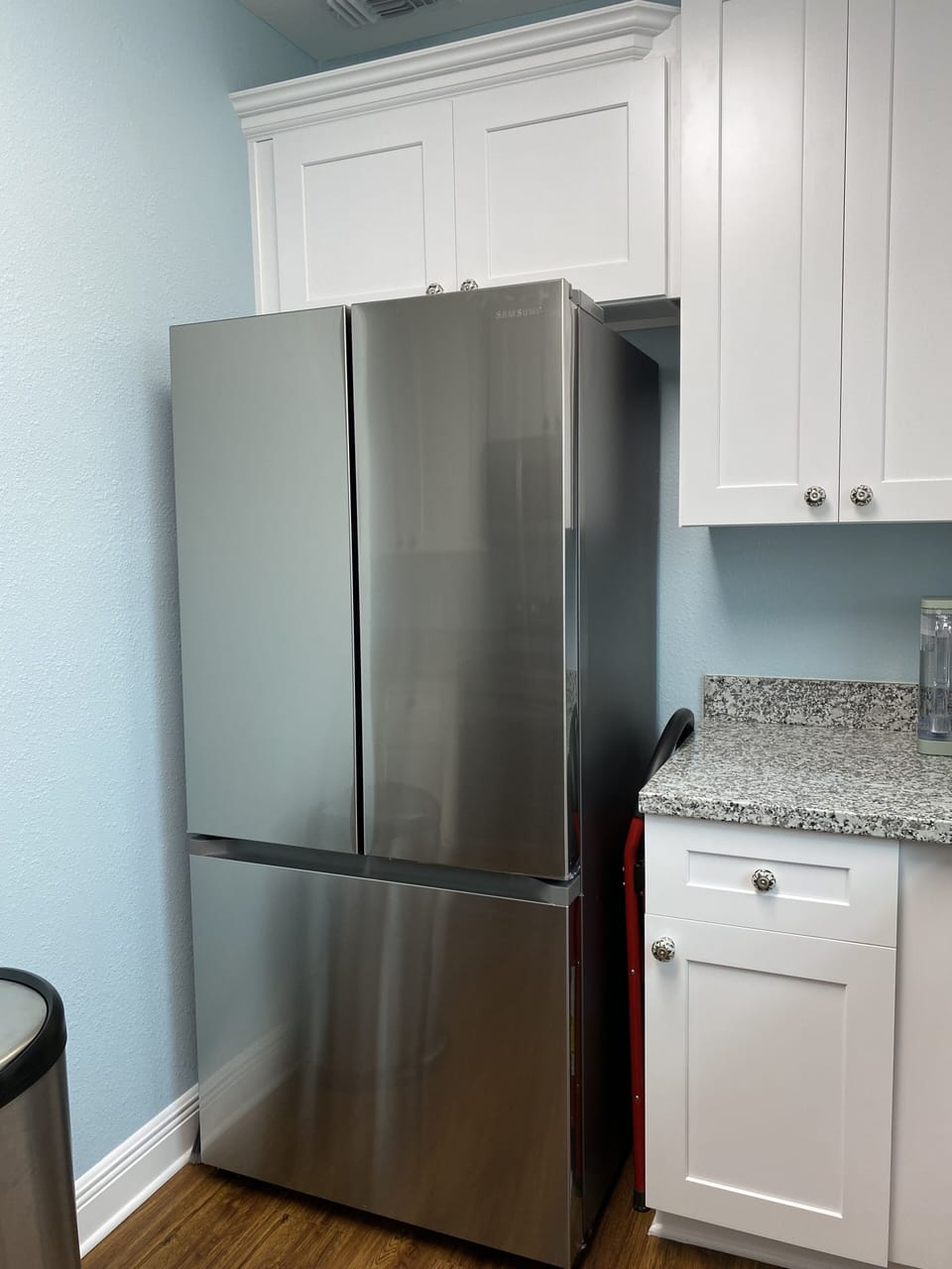 Stainless steel refrigerator with ice maker