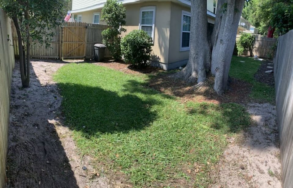 rear fenced in yard