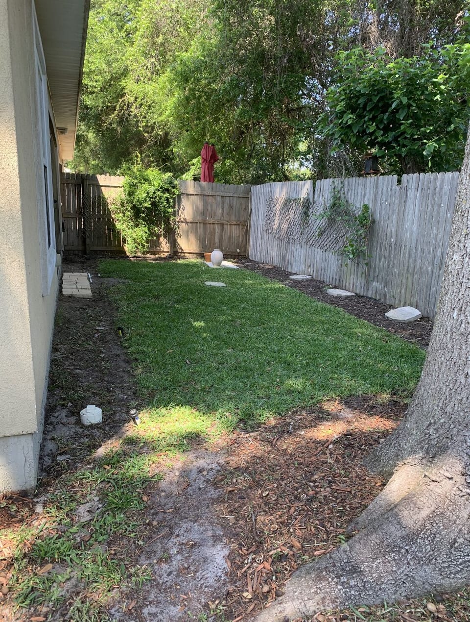 rear fenced in yard