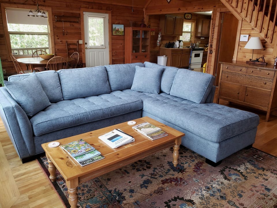 The new sectional sofa is perfect for naps or even an overnight sleep!