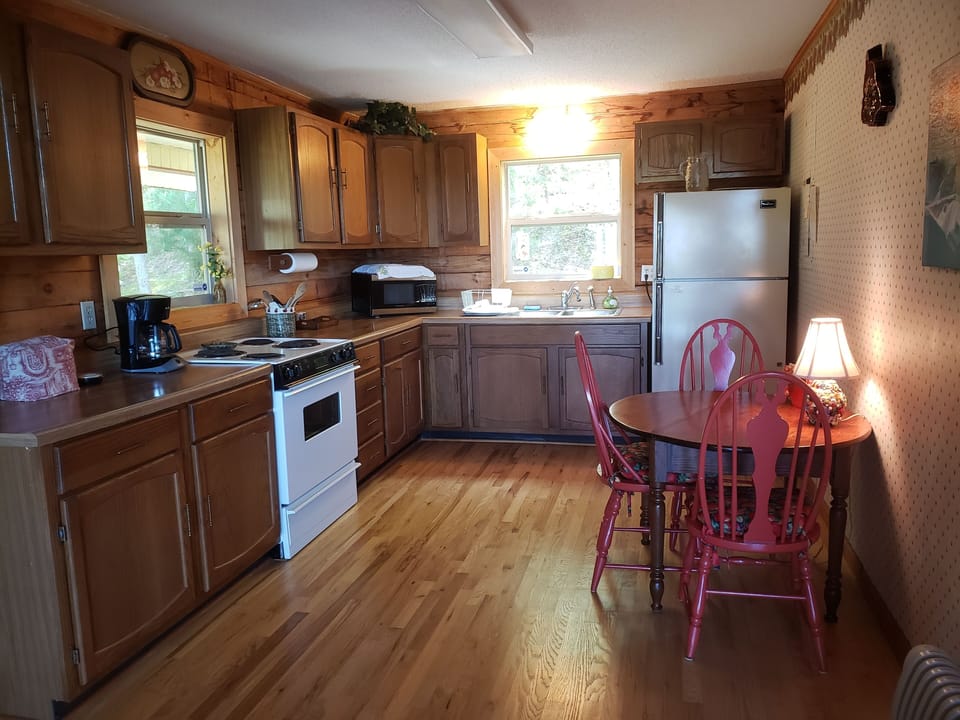 The eat in kitchen has everything you need to cook any type of meal. 