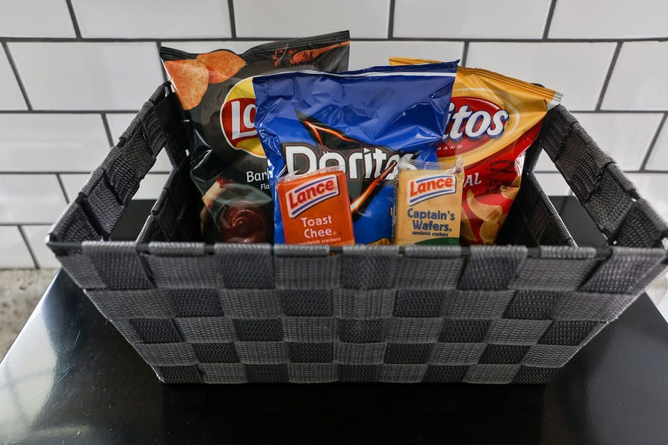 Complimentary snacks for our guests