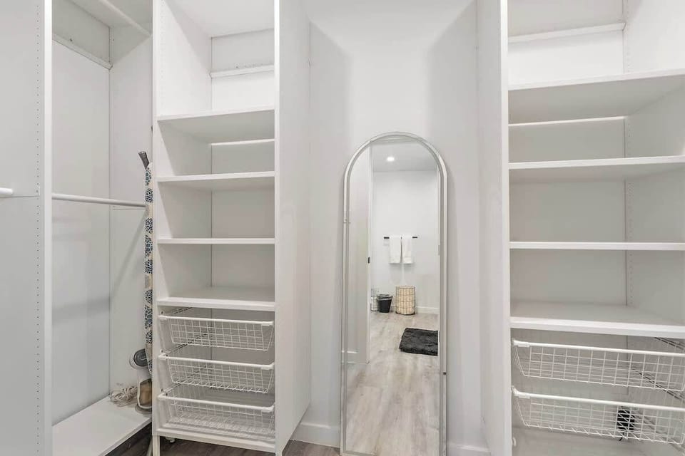 Master Bedroom Walk in closet.
We provide a Iron board, iron, and clothes steamer.