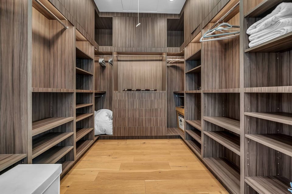 Walk-in-closet in master bedroom
