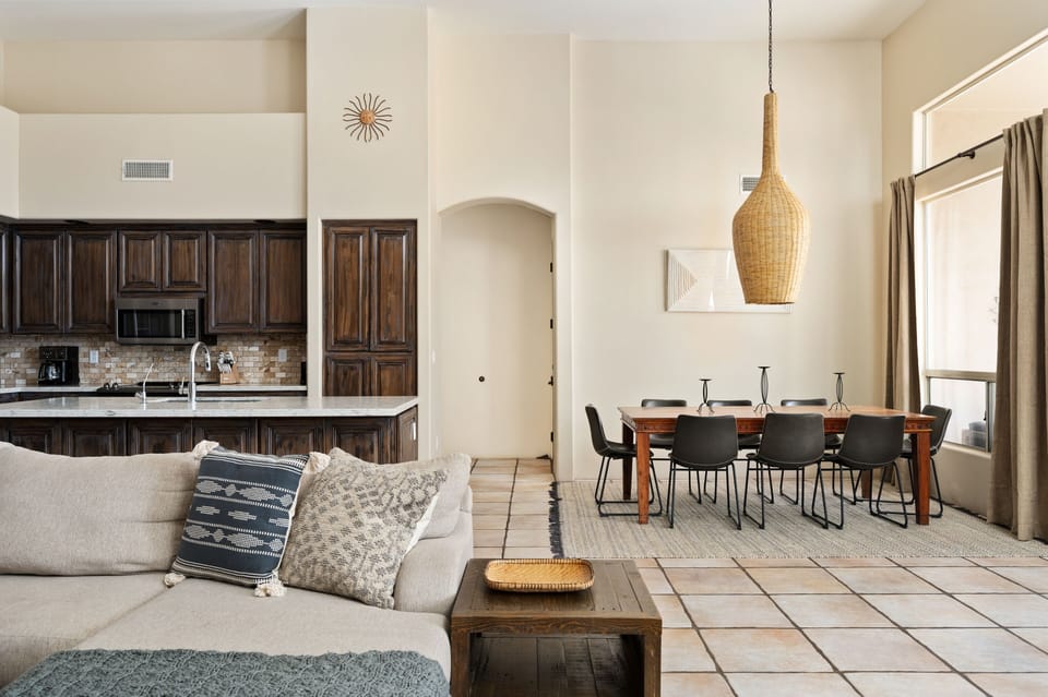 Dining table for 8 guests.