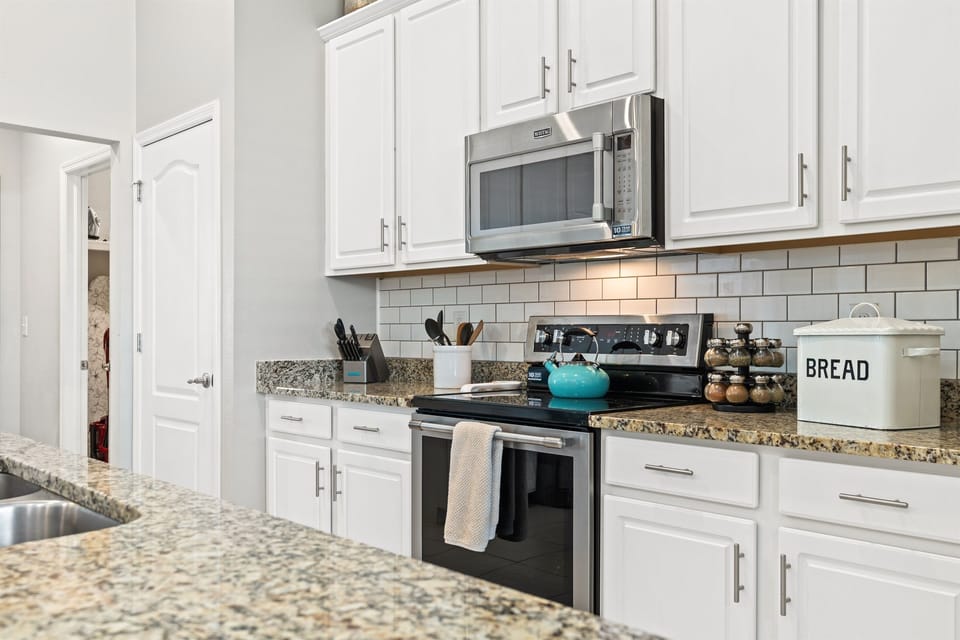 All of the stainless steel appliances have been updated.
