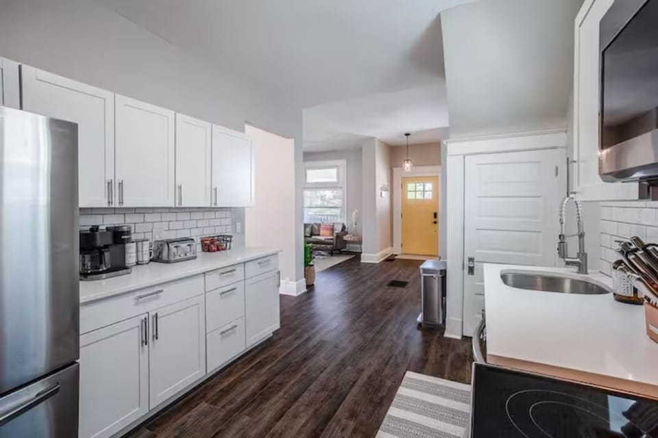 Fully stocked spacious kitchen 