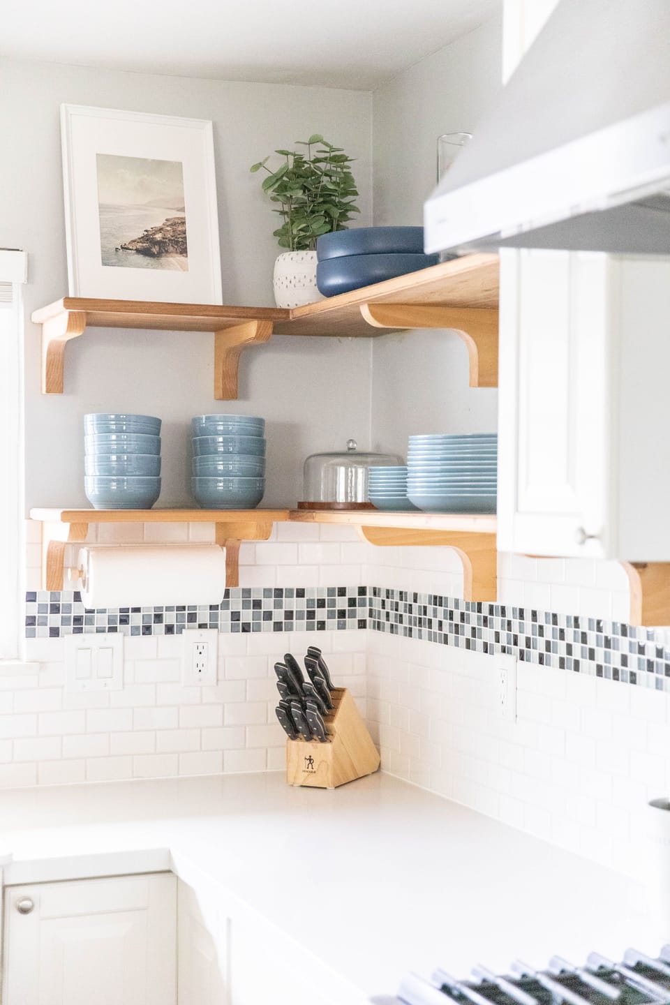 Open shelves make it easy to find what you need.