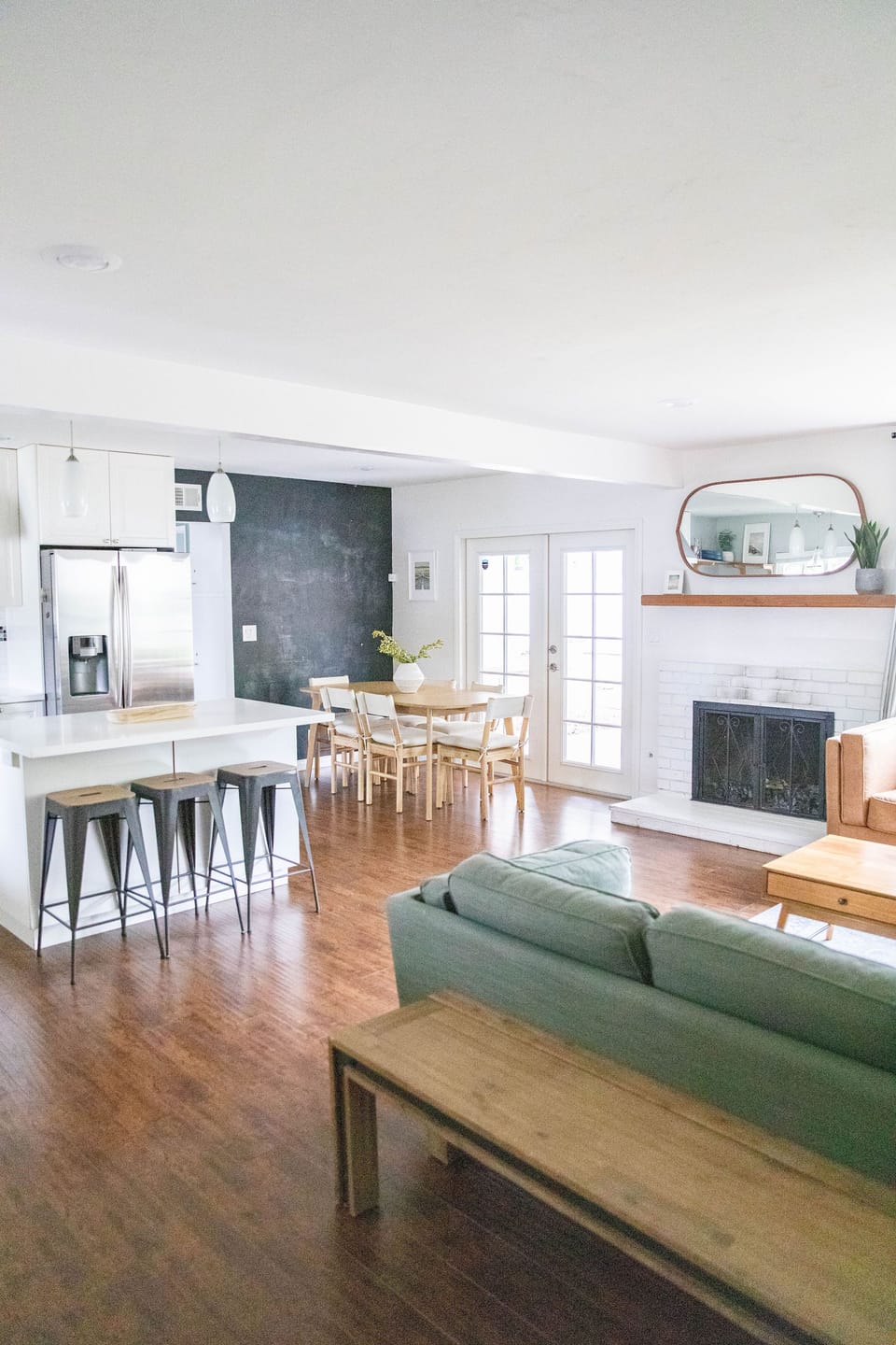 Open floor plan is great for hanging out together.