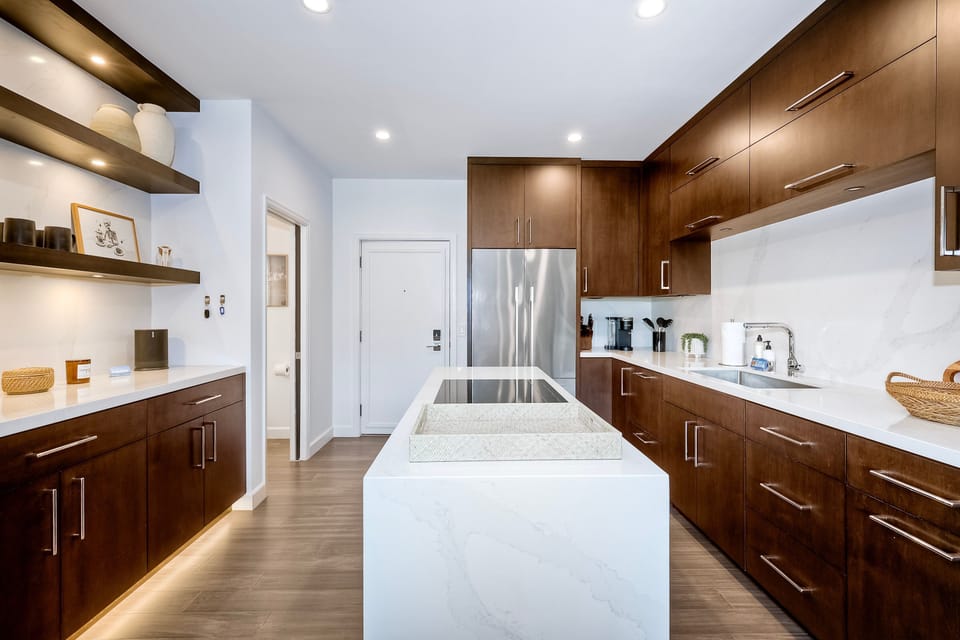 Elevate your cooking experience in our kitchen oasis, complete with ample counter space.