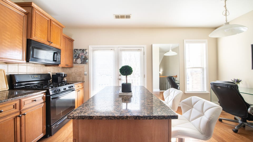 Sort your ingredients on the kitchen island and let your creativity shine.