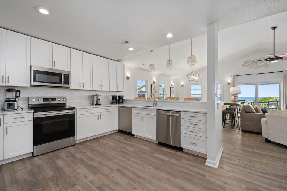 Double ovens, large refrigerator, and endless counter space for group meals.