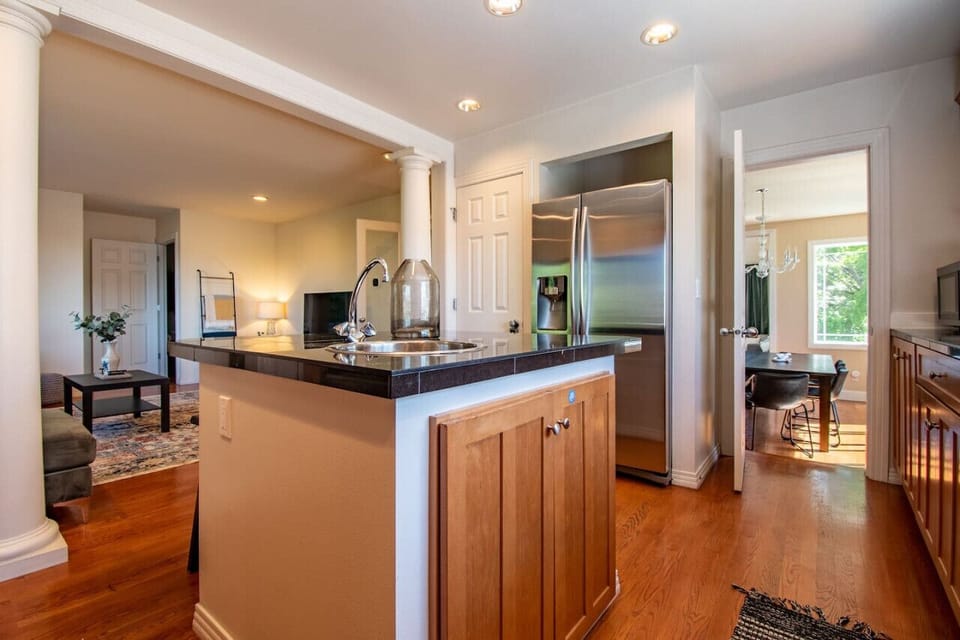 Stylish kitchen island with a convenient sink