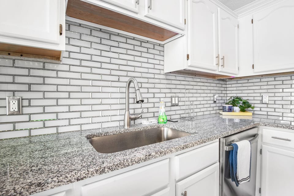 Beautiful countertop with a large sink