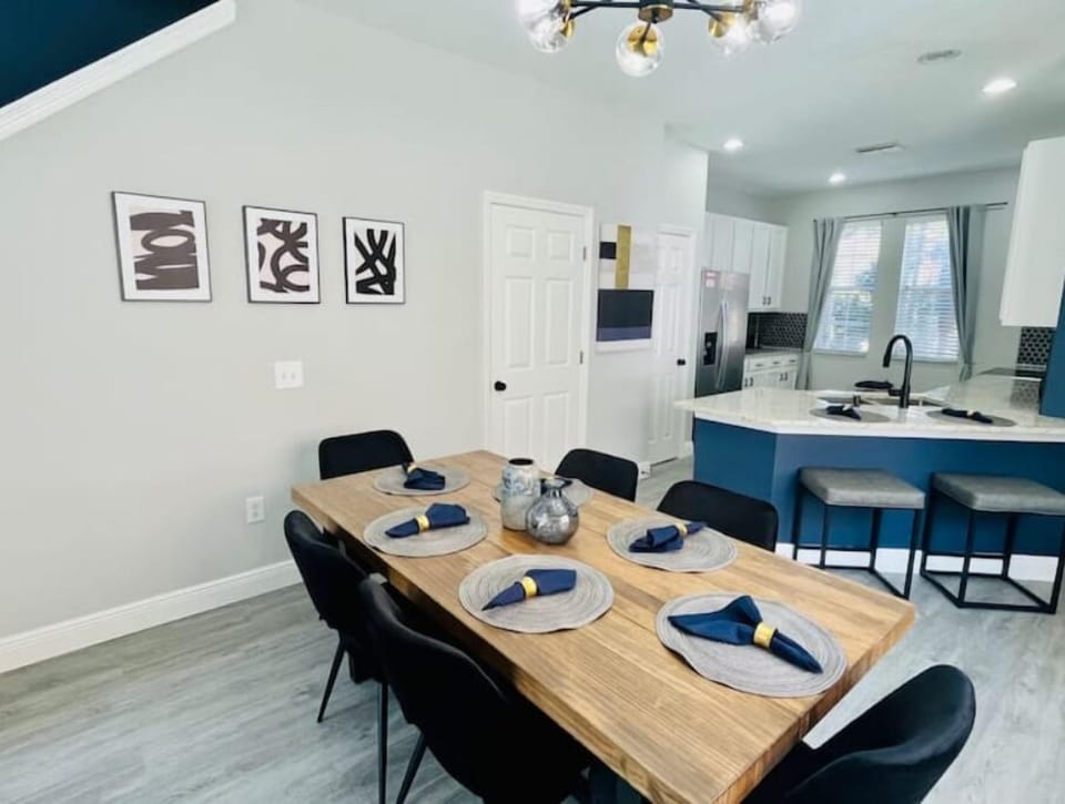Dining table and kitchen island all new! 