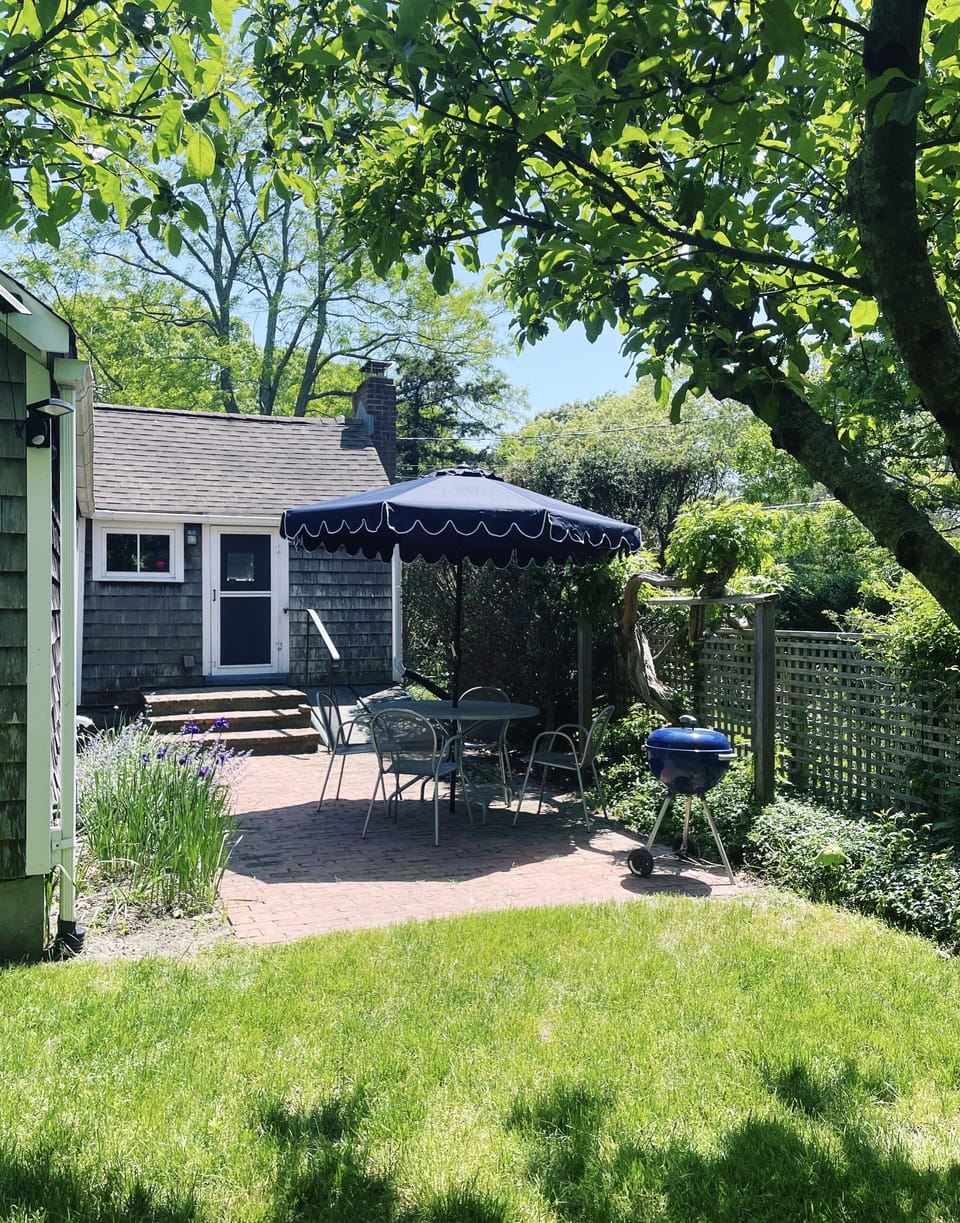 Kitchen terrace viewed from orchard