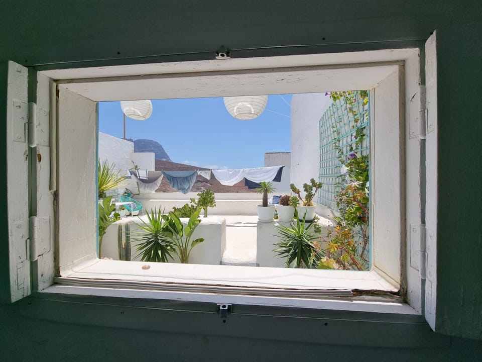 View of the terrace from the window of one of the second floor bedrooms. 