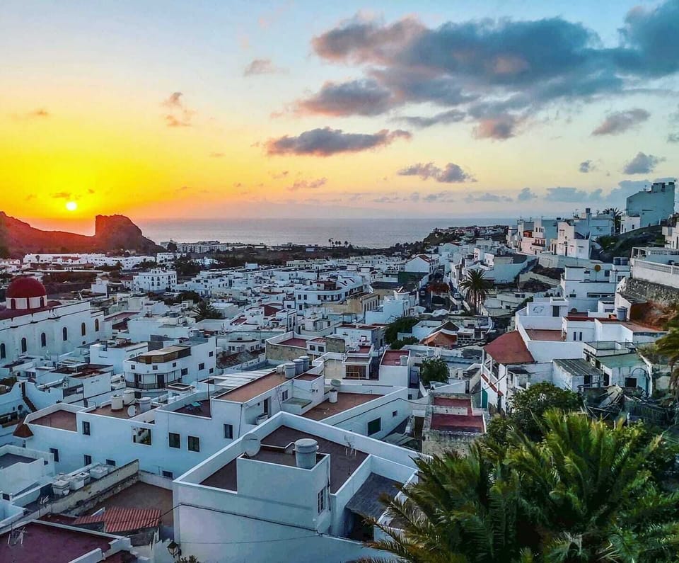 Unforgettable sunsets from the terrace overviewing the town.