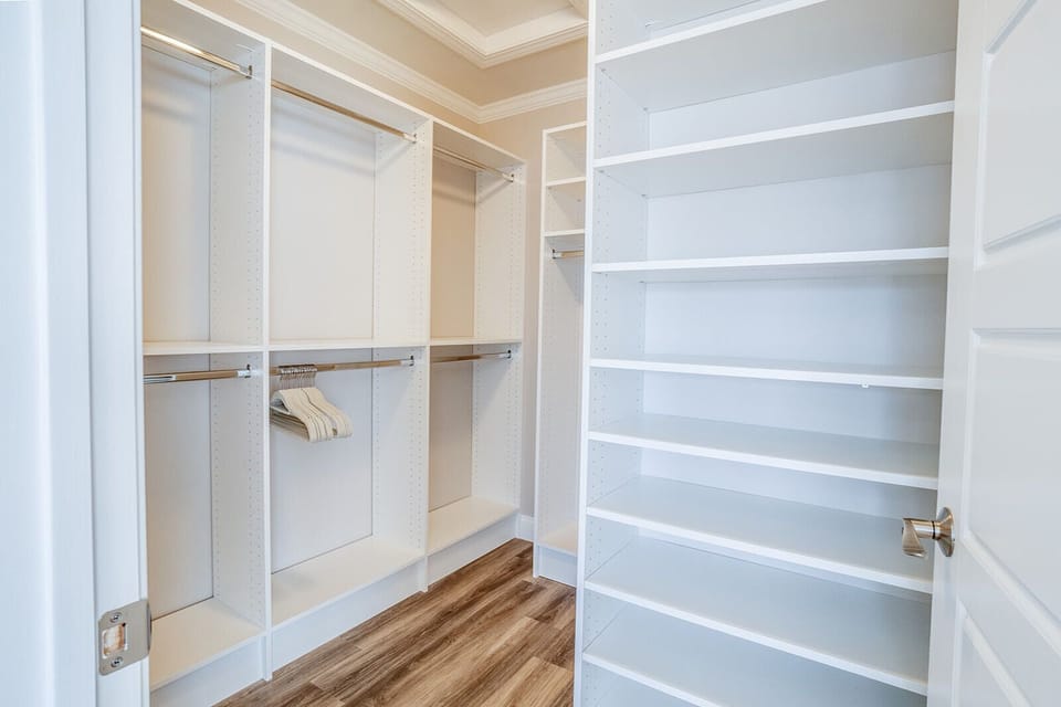 Master bedroom suite walk in closet 