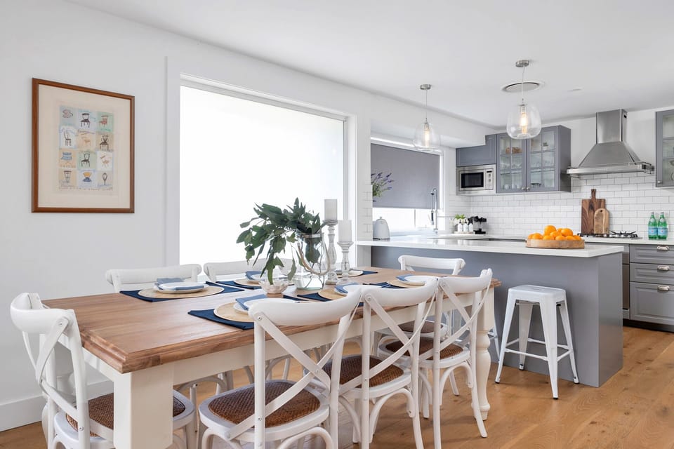 Dining room and kitchen