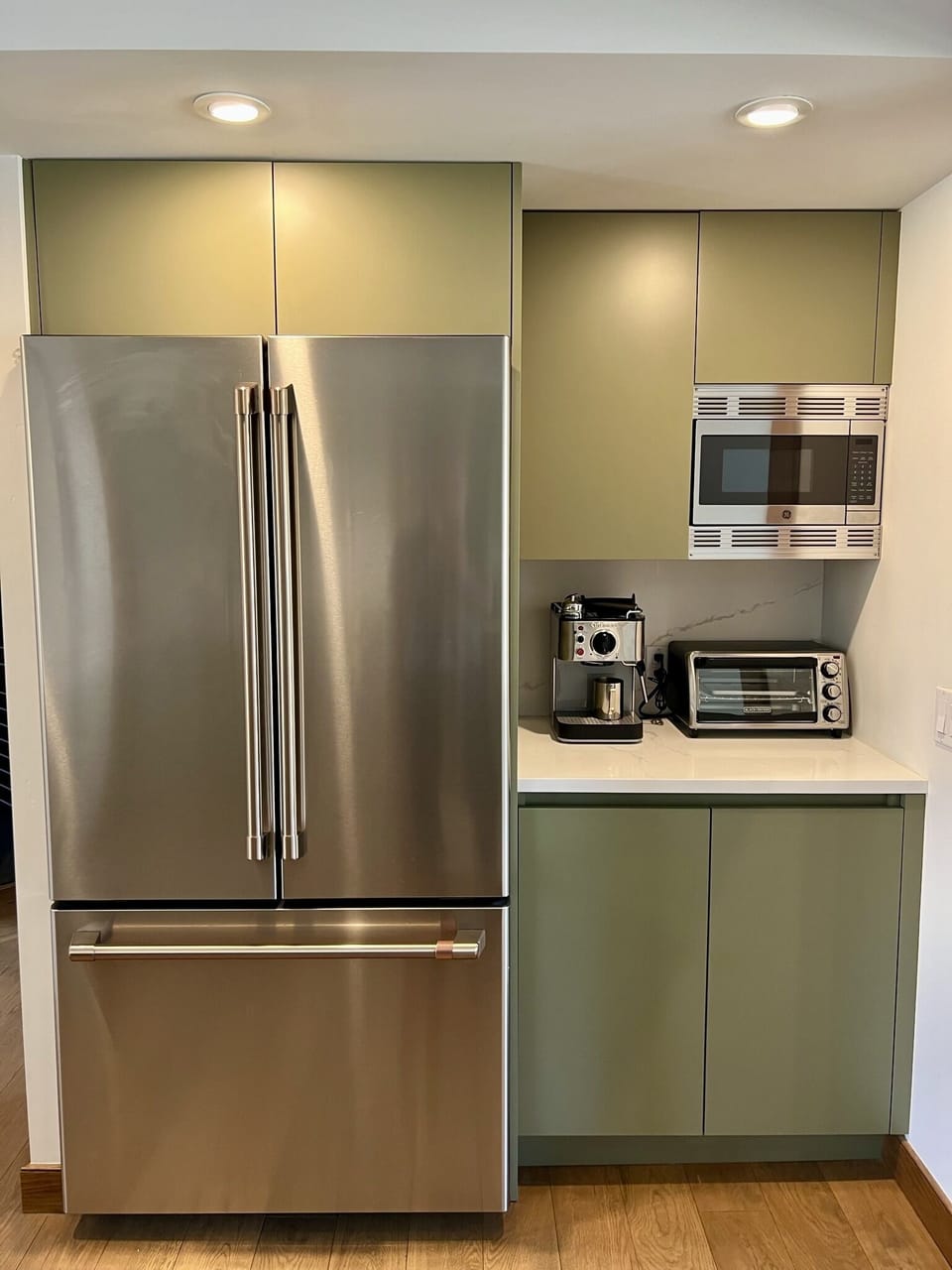The new bottom freezer refrigerator is spacious. 