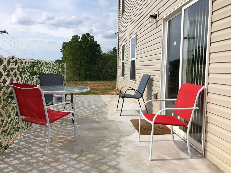 Sipping tea or coffee in the patio.
