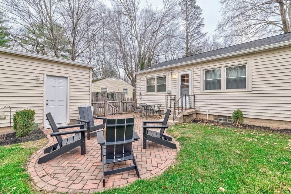 Backyard firepit area