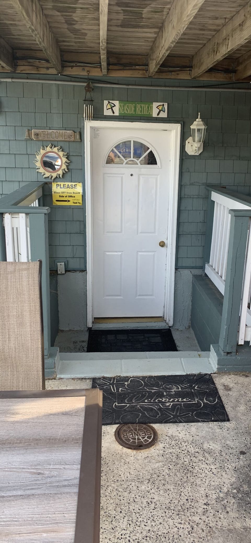Front door entrance two stairs