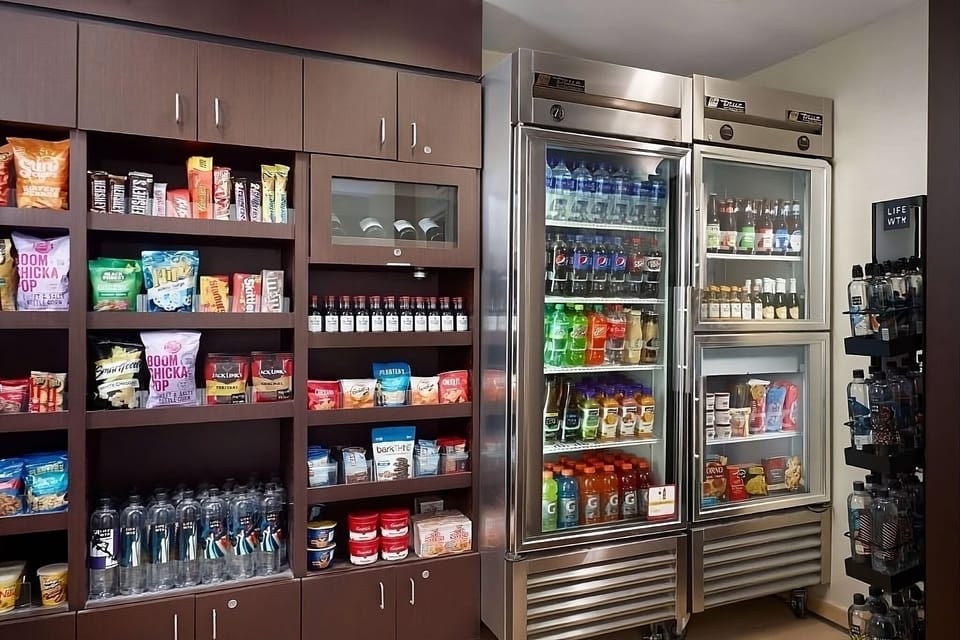 Grab snacks and drinks anytime from the well-stocked market.