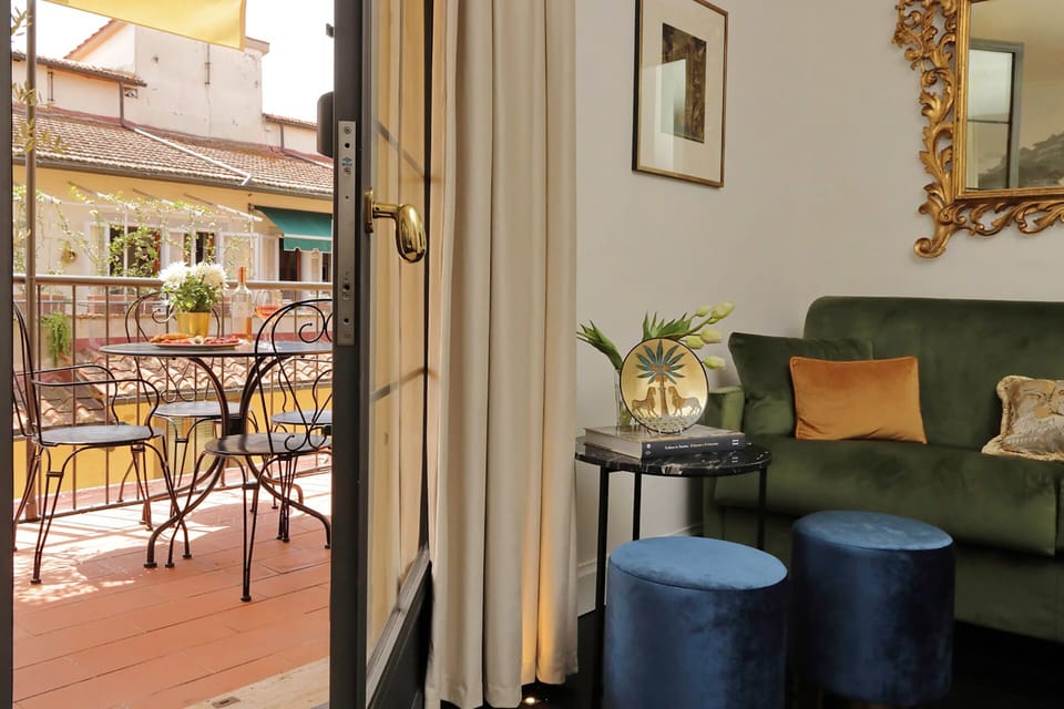 Step out to the terrace from the living room.