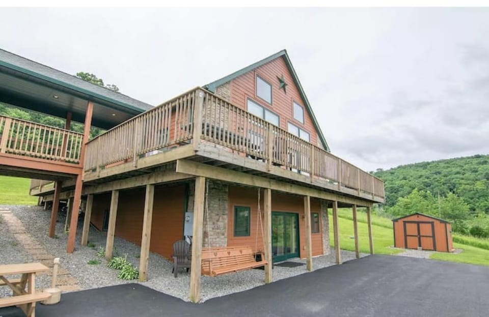Relax and dine on the wrap around patio deck.